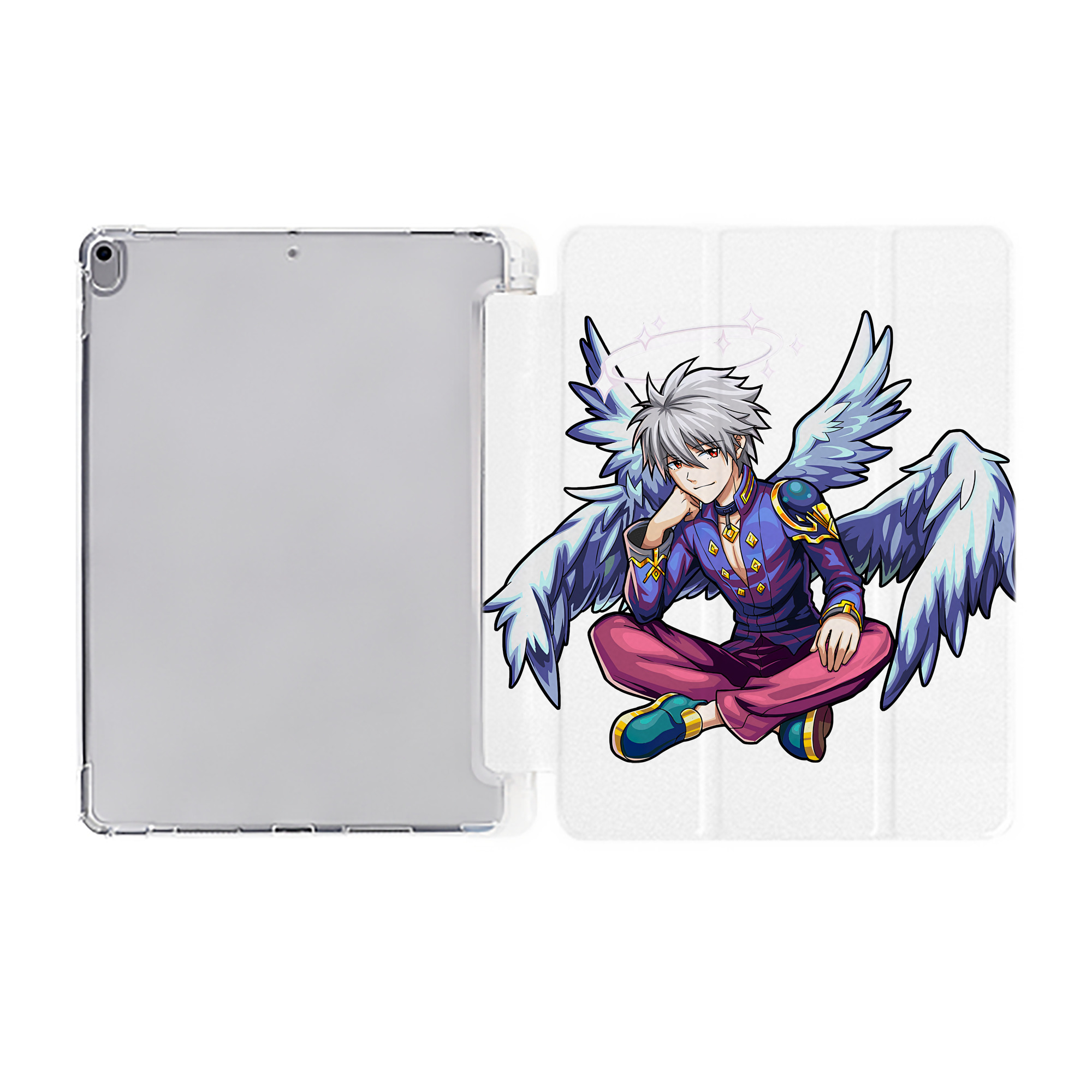 （画像用） EVA 新世紀エヴァンゲリオン IPad ケース ペン収納付き 三つ折りスタンド PUレザー×シリコン 対応機種9.5/10.5/10.9インチ